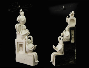Fen Mugüerza - escultora ceramista - Taller de arte en Ourense - escalera de la cultura