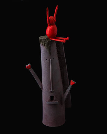 Fen Mugüerza - escultora ceramista - Taller de arte en Ourense - PIEZA ÚNICA de Terracota, es un regalo exclusivo y un regalo original. Cerámica contemporánea realizada en pasta gres cocida a 1.000 ºC y con los detalles pintados con barbotinas y pinturas al agua